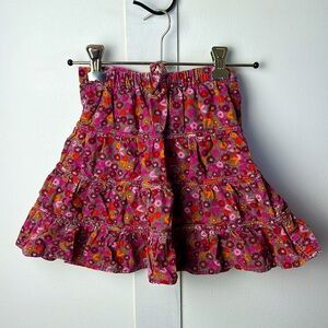 CHILDREN’S PLACE Floral Pink Corduroy Kids Tiered Skirt